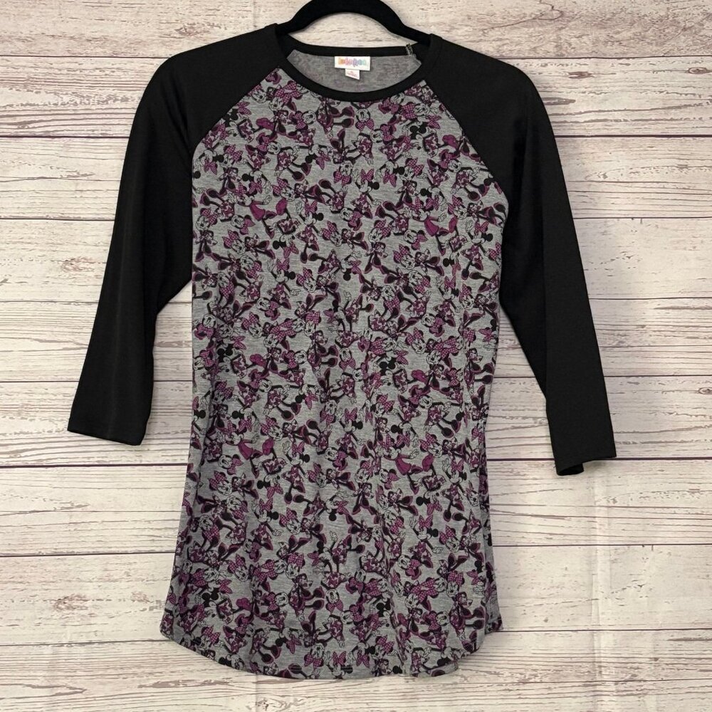 LuLaRoe Randy Minnie‎ Mouse Body Black Sleeves Small